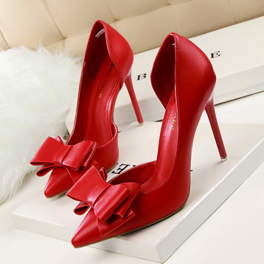 Coquette Pointed Toe Bow high Heels