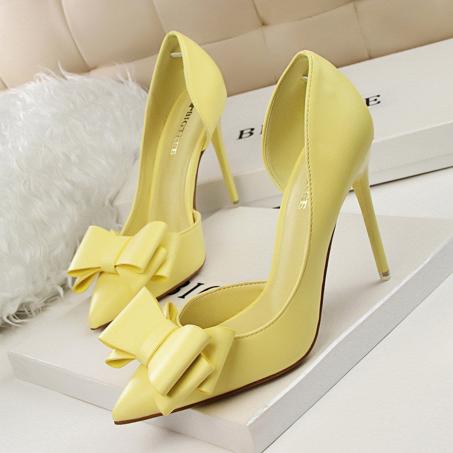Coquette Pointed Toe Bow high Heels