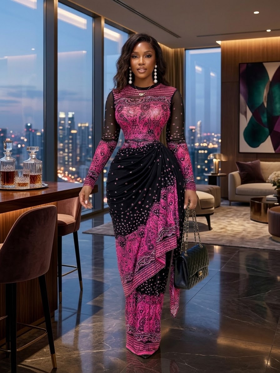 Kente Drape Gown