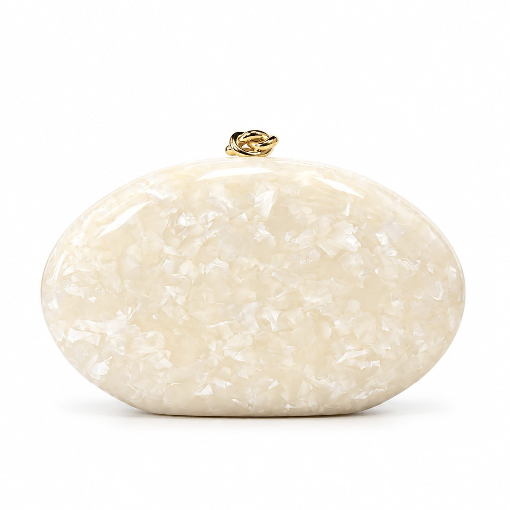 The Golden Twist Shell Clutch
