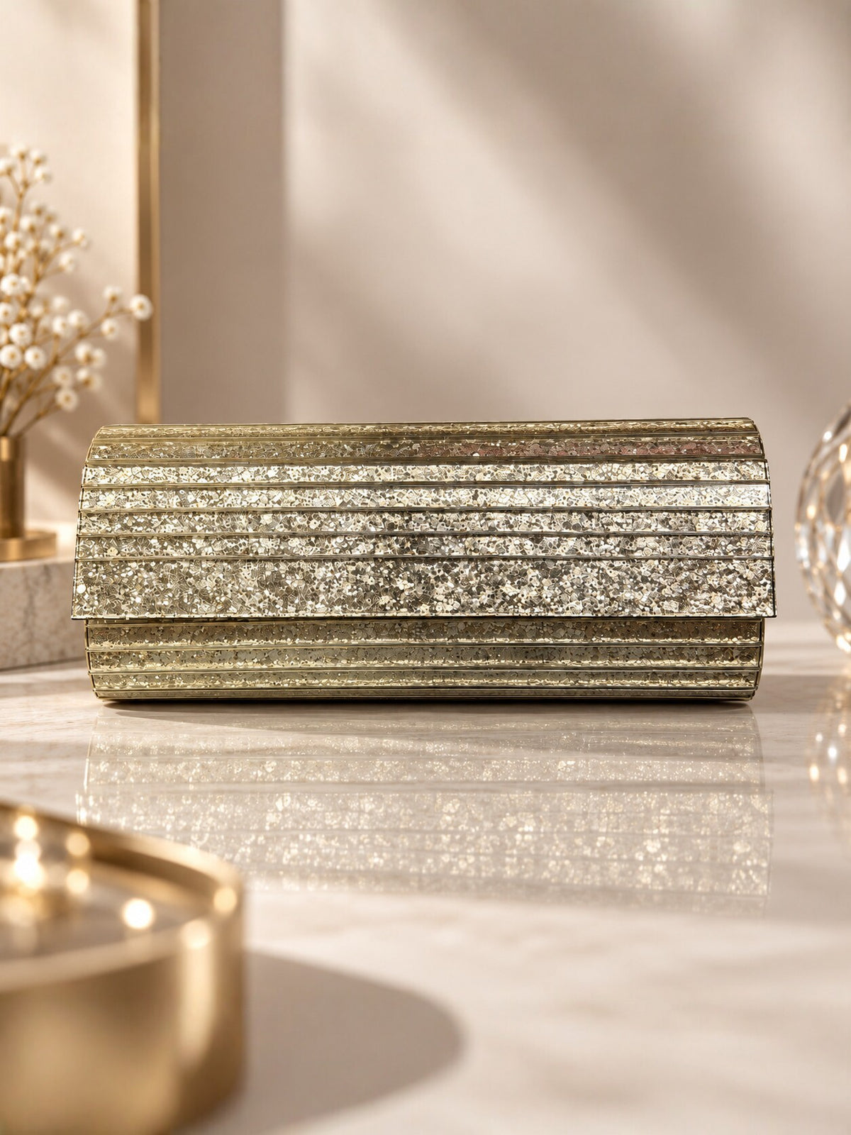 AuraGleam Glitter Clutch