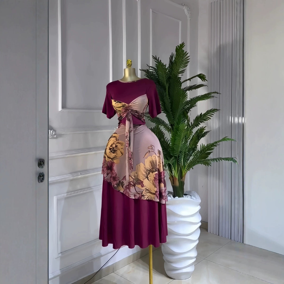 Sorrento Print Gown