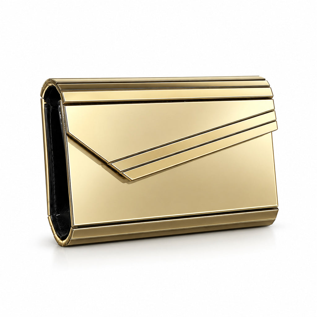 Gold Accordion Clutch