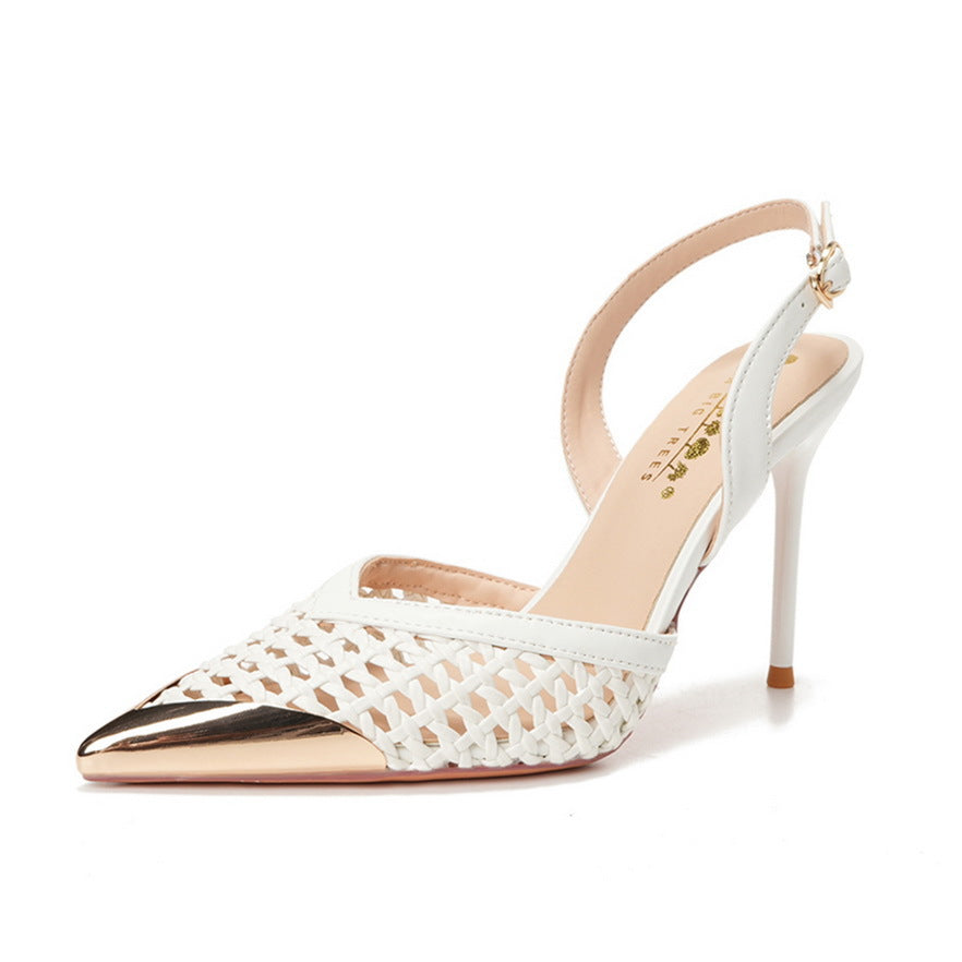 Valerie Metallic Woven High Heels