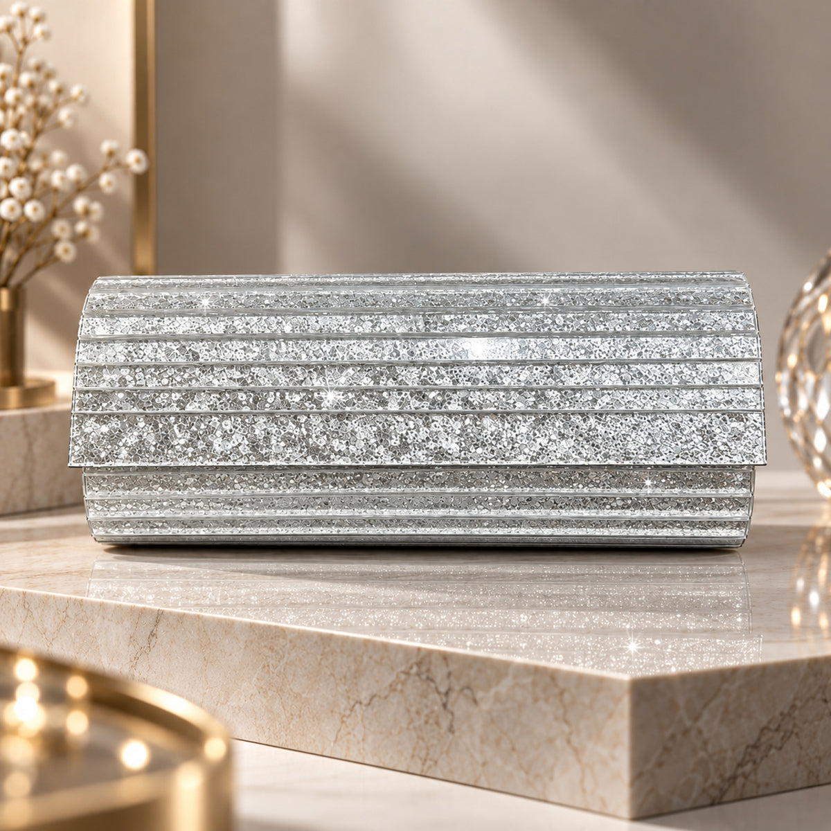 AuraGleam Glitter Clutch