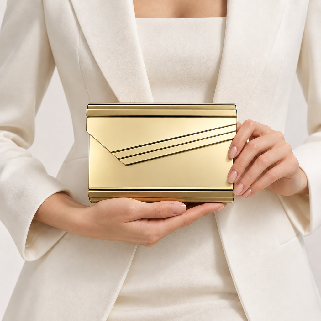 Gold Accordion Clutch