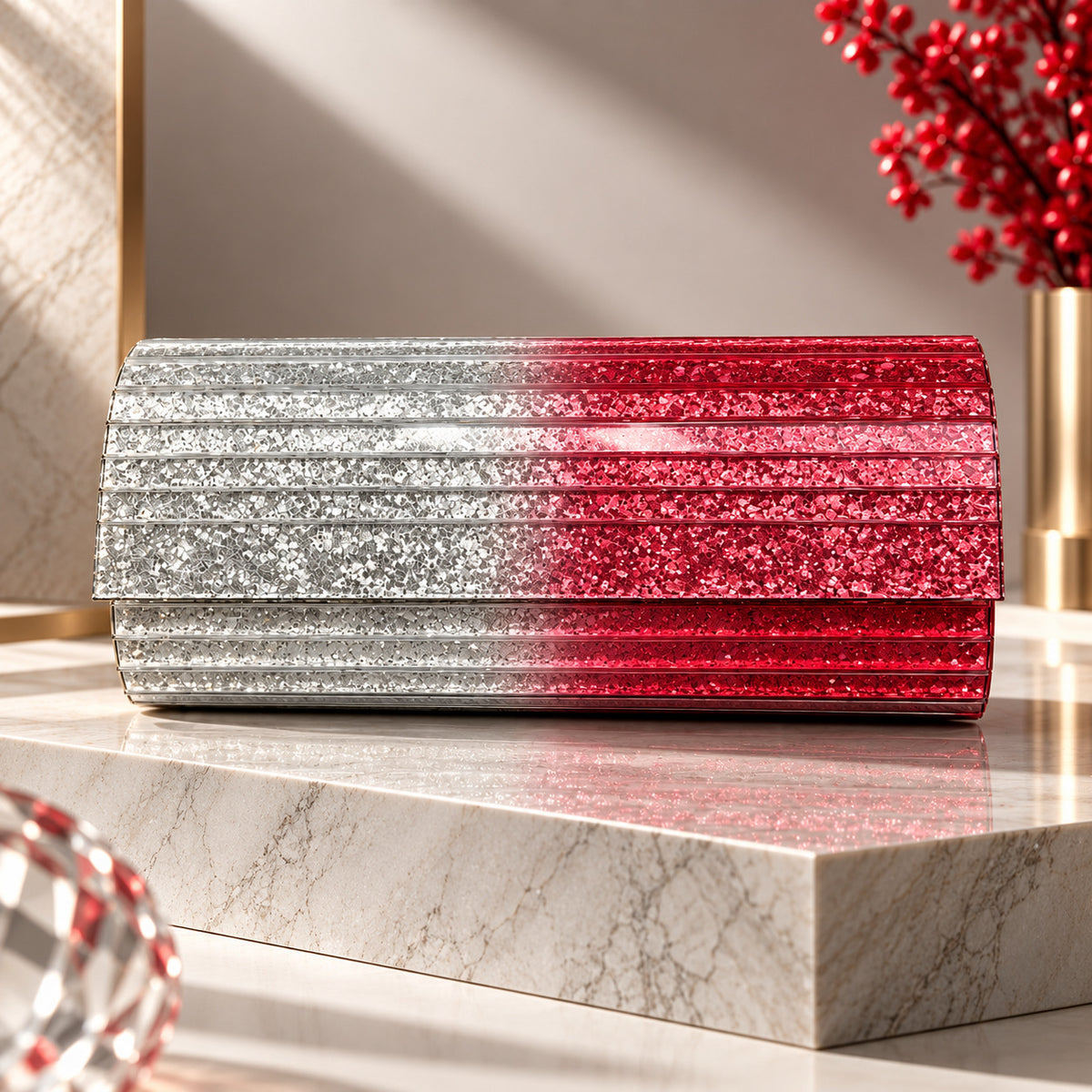 AuraGleam Glitter Clutch