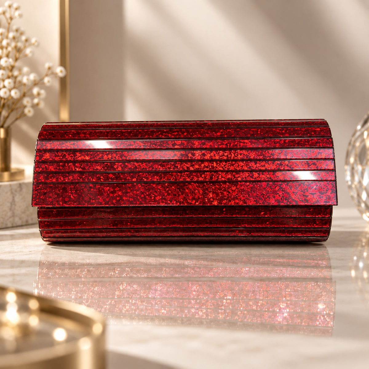 AuraGleam Glitter Clutch