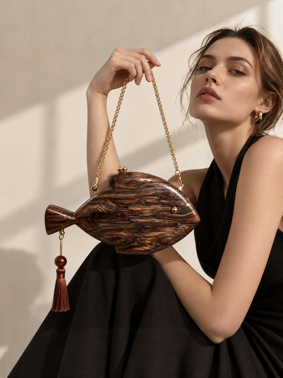 Acrylic Shell Chain Clutch
