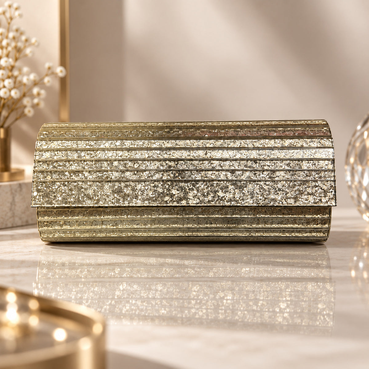 AuraGleam Glitter Clutch