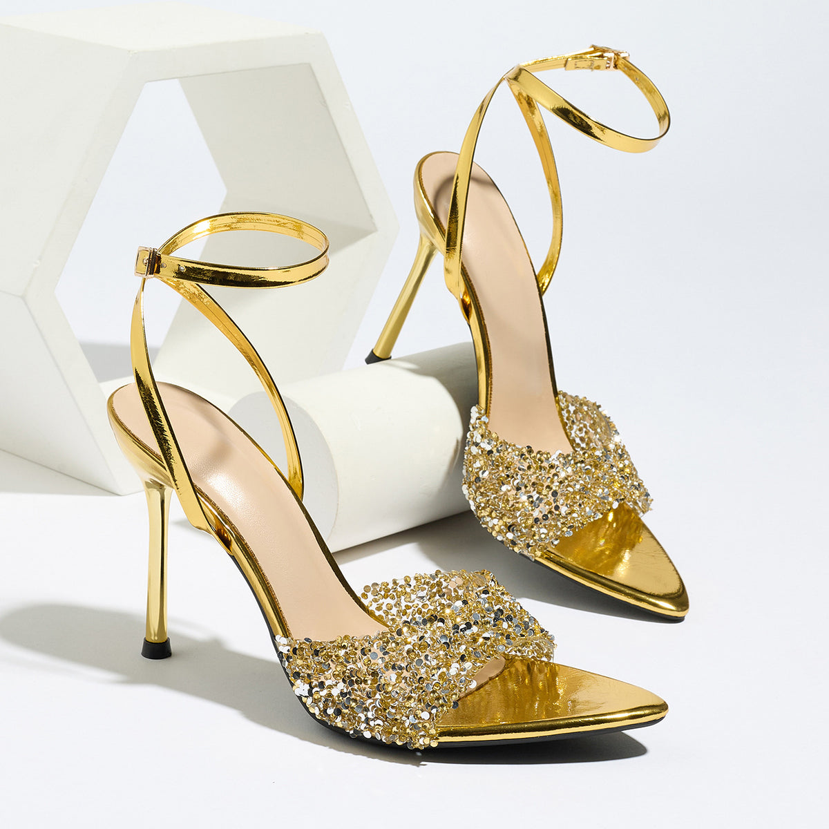 Crystal PVC Stiletto Sandals