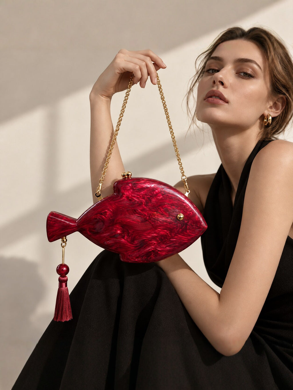 Acrylic Shell Chain Clutch