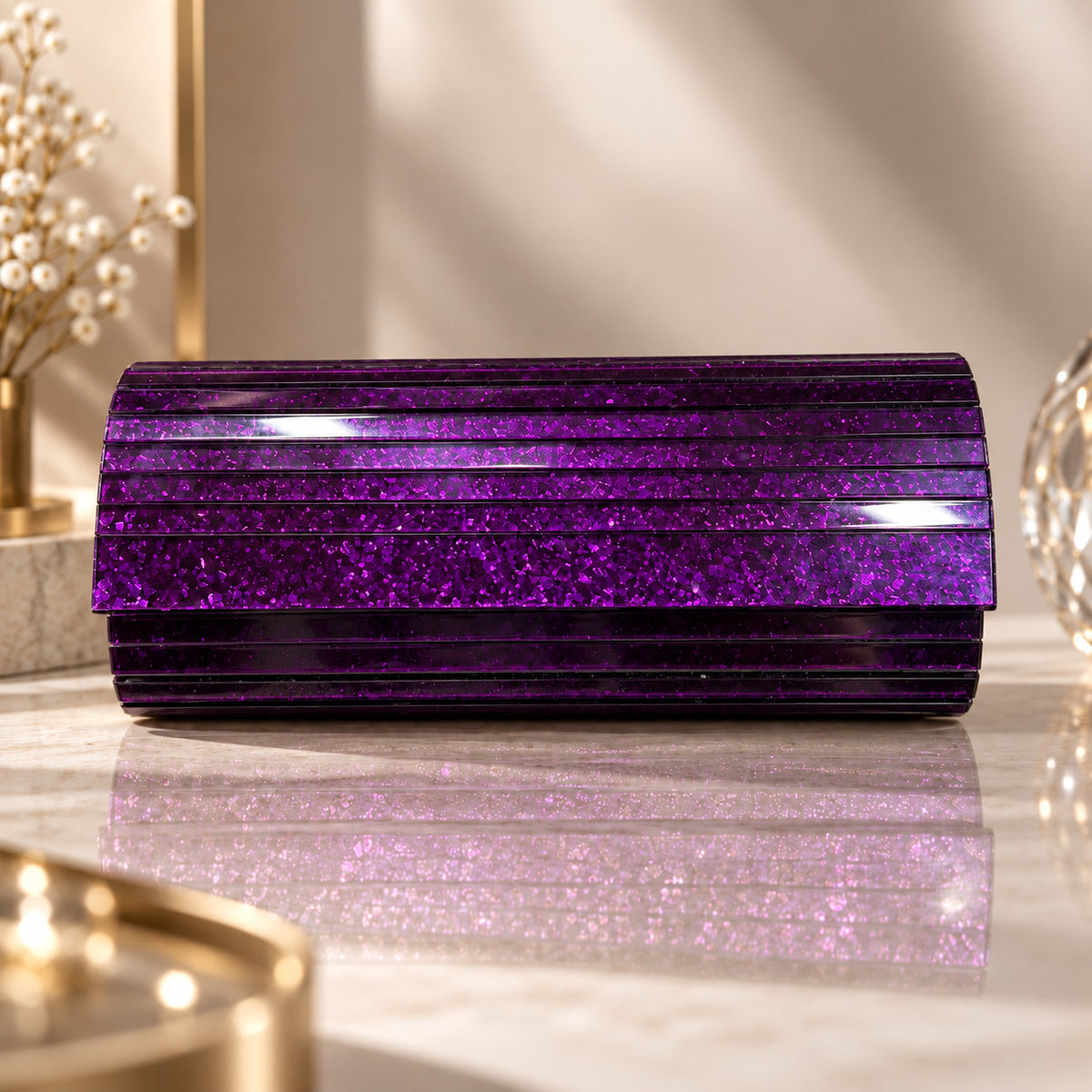 AuraGleam Glitter Clutch