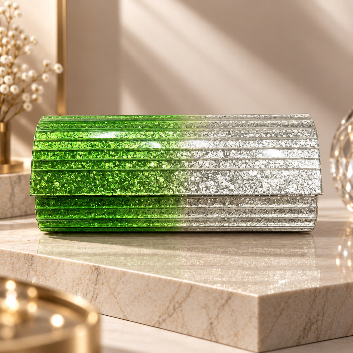 AuraGleam Glitter Clutch