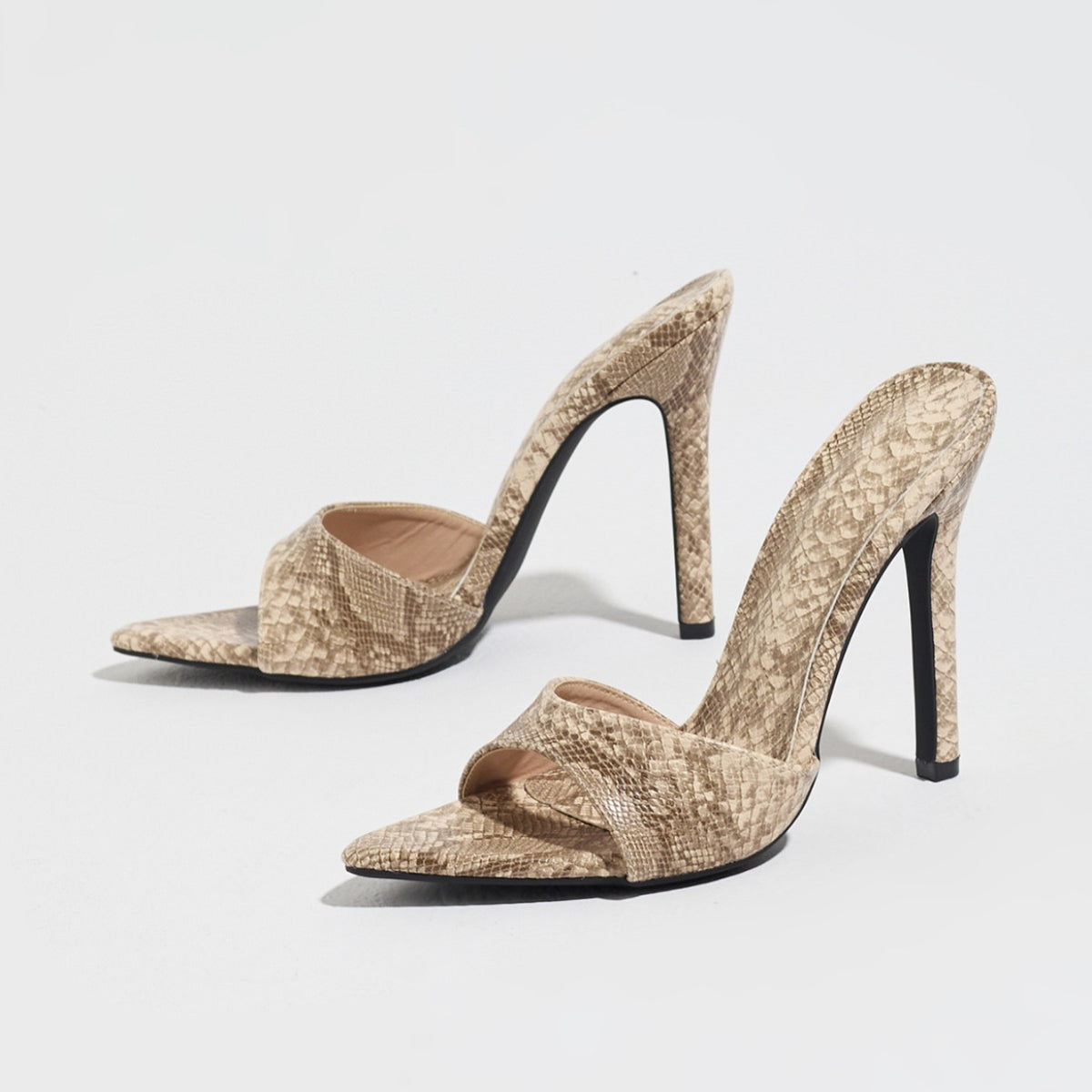 Sorrento Mirrored Snake Slip-on Heels