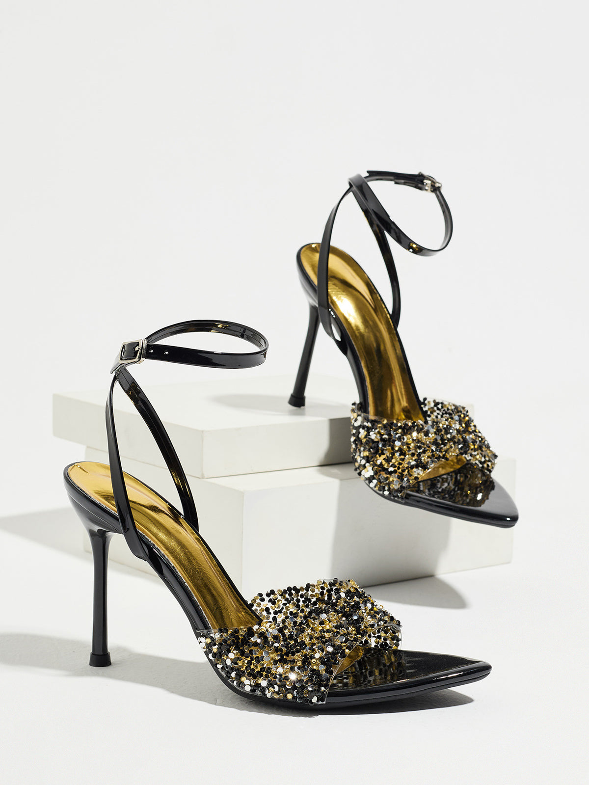 Crystal PVC Stiletto Sandals