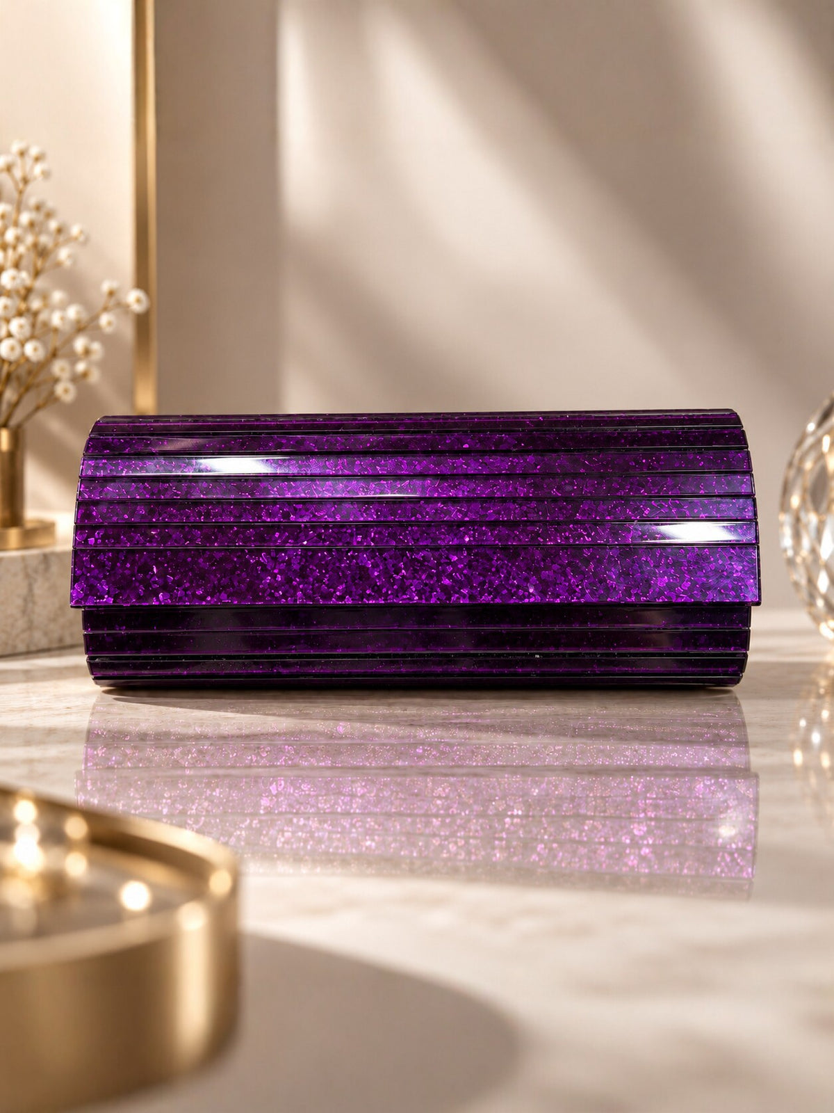 AuraGleam Glitter Clutch