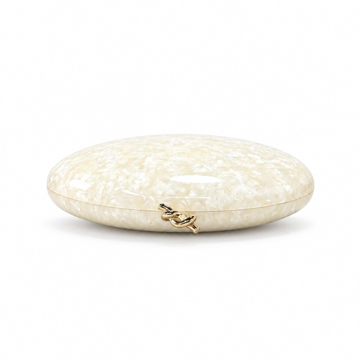 The Golden Twist Shell Clutch