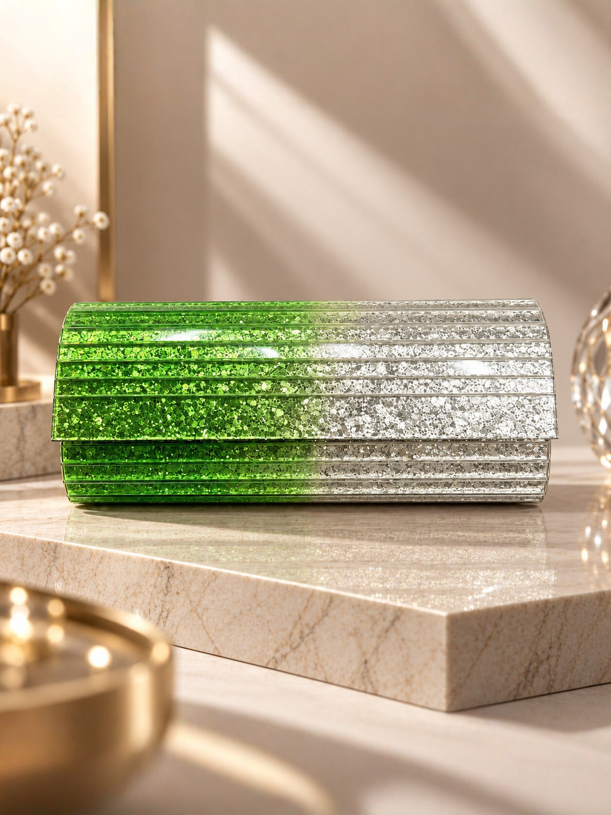 AuraGleam Glitter Clutch