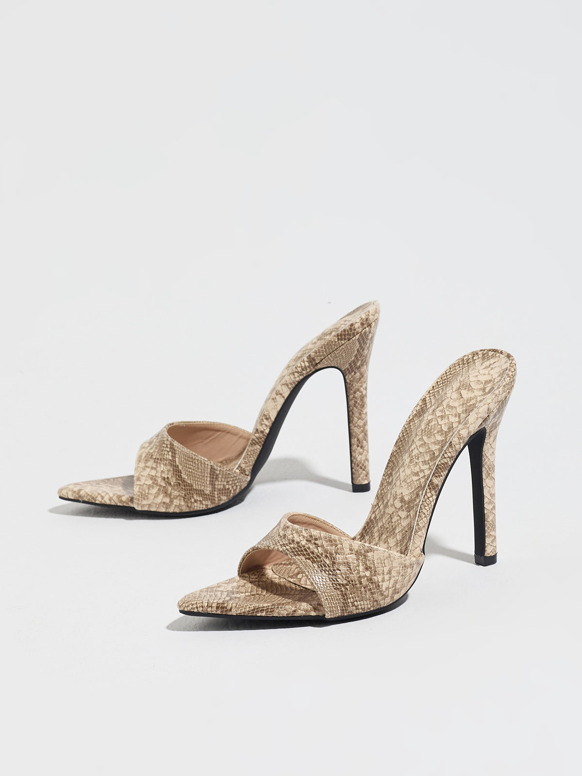 Sorrento Mirrored Snake Slip-on Heels