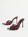 Noir Mesh Pointed-Toe Mules