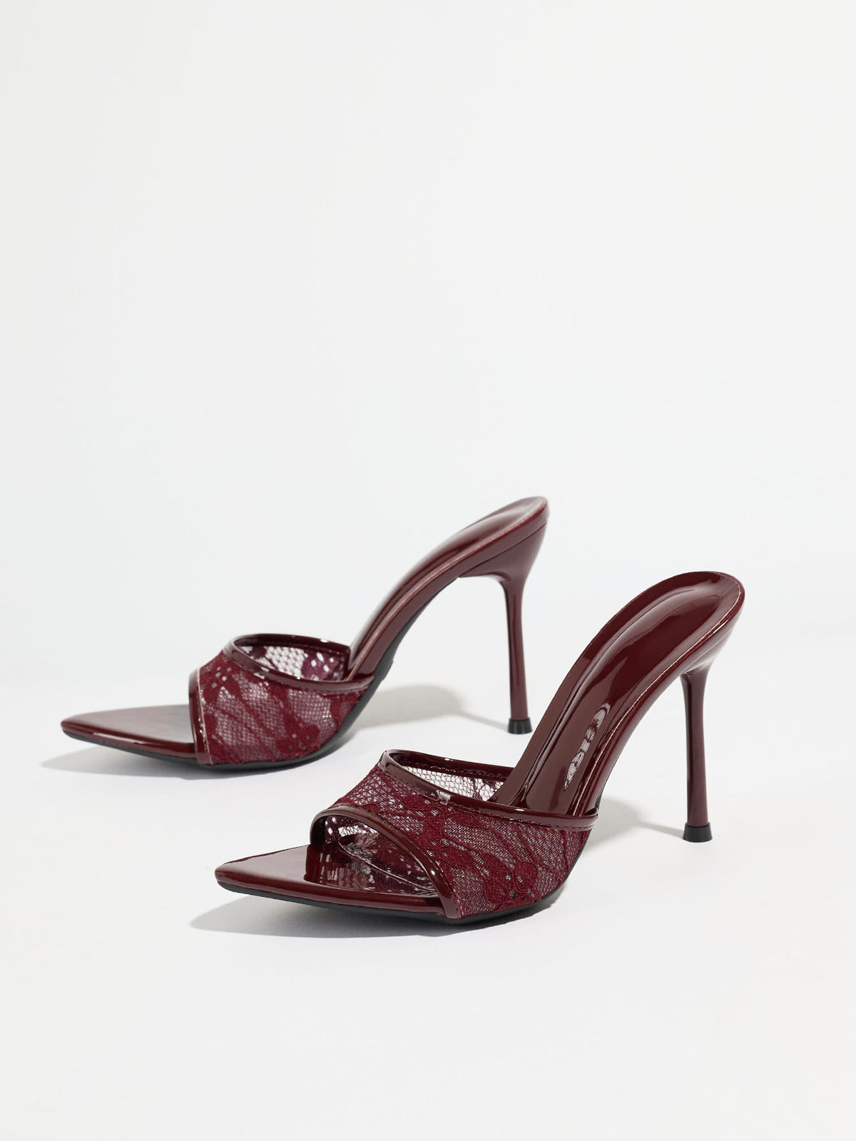 Noir Mesh Pointed-Toe Mules