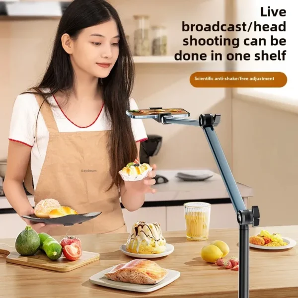 The special stand for the live broadcast mobile phone is floored, the top shooting mobile phone rack is used to shoot the mirror, and the live broadcast stand is multi-functional, 360 degree rotation - Image 3