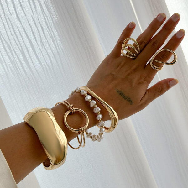 ins style metallic wide bracelet - Image 4
