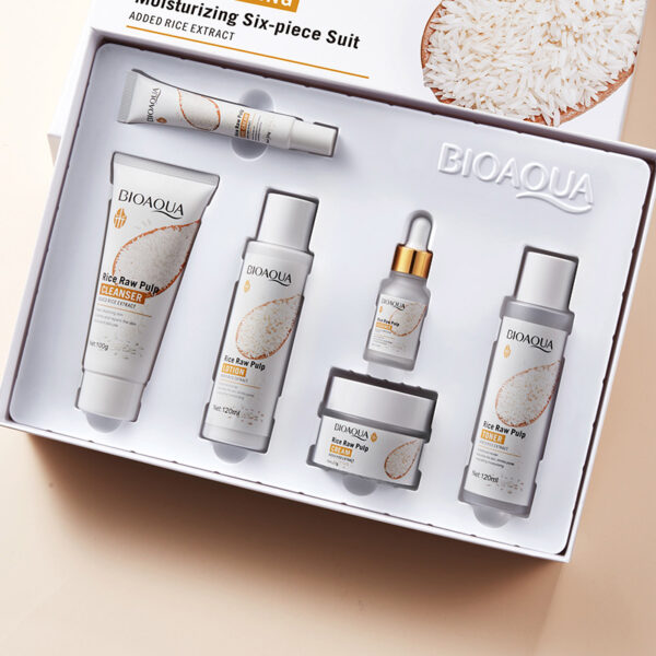BIOAOUA rice puree skin rejuvenation moisturizing six-piece set