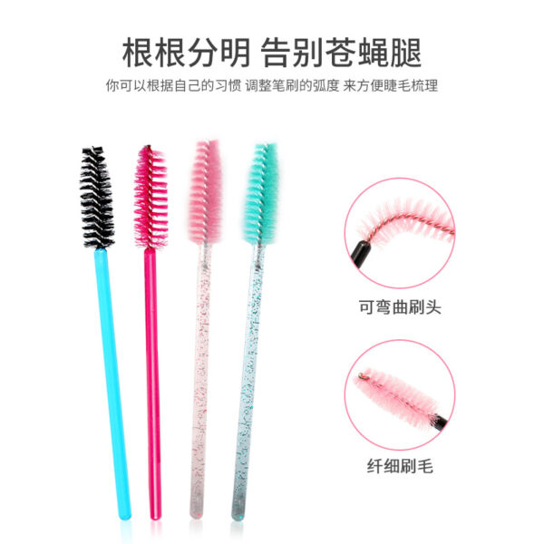 150 Eyelash Extension Brushes Spiral Comb Brushes Disposable Color Crystal Rods Mascara Brushes Eyelash Brushes Wholesale - Image 2