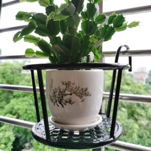 Balcony railing, flower stand, hanging oversized flower stand, thickened wrought iron guardrail, hanging pothos spider orchid pot shelf