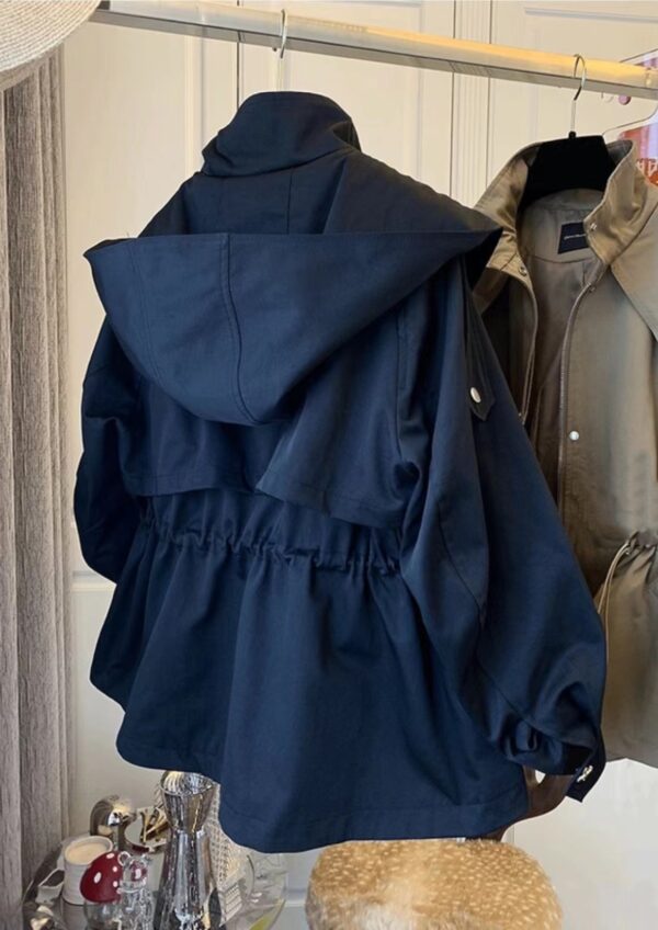 Female Casual Drawstring Waist Windbreaker Jacket - Image 3