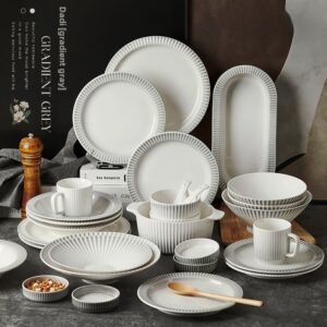Crockery, plates, tableware, French high-value, underglaze color restaurant, ceramic bowls and plates, housewarming for cross-border heat