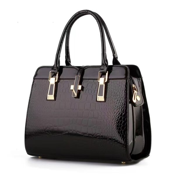 Taizhou women's bag stone pattern shiny leather large-capacity handbag bag commuting fashion platinum bags - Image 5