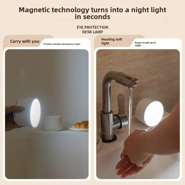 Cross-border desk lamp, mobile phone wireless charging, bedside lamp, learning eye protection lamp, bedroom desktop rechargeable reading desk lamp - Image 2
