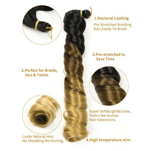 French Loose Wave Crochet Braids body hair - Image 2