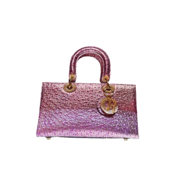 High-quality leather ostrich pattern handbag - Image 4