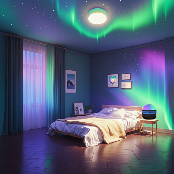 5V Starry Sky Light, Northern Lights, LED Projection Light, Night Light, Atmosphere Light, Small Magic Ball, Festival Light, Water Ripple Bedside Light - Image 2