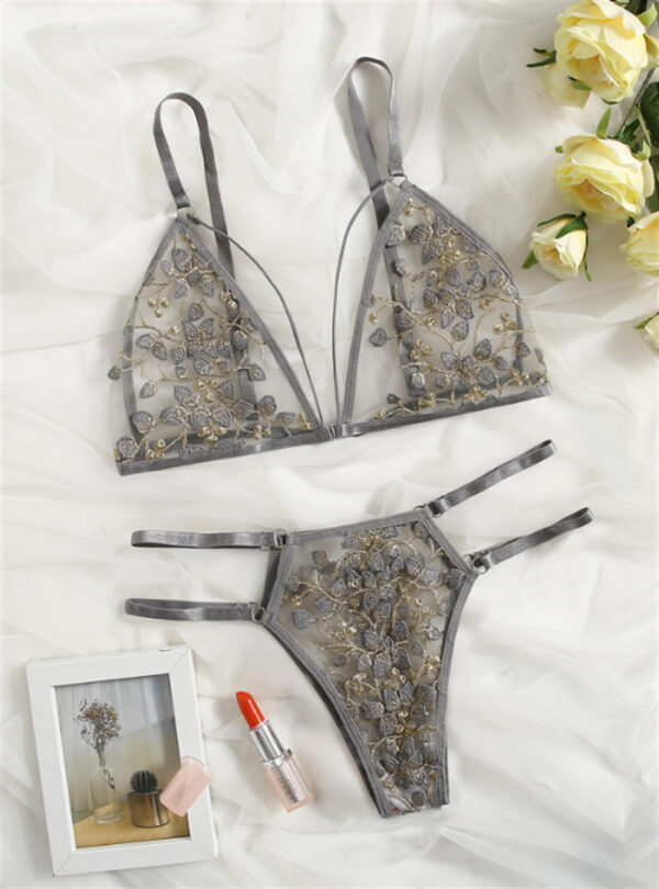 sexy embroidery flower bra panties set - Image 7