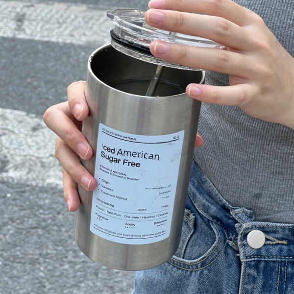 large-capacity double-layer stainless steel cup - Image 3