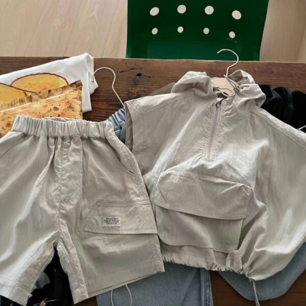 [94%Positive Rating] Boys Fashion Fried Street Set Summer 2025 Children's Little Boy Handsome Hooded None - Image 2