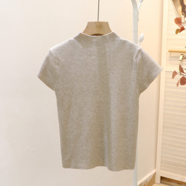 Core yarn original half-high neck short-sleeved T-shirt - Image 5