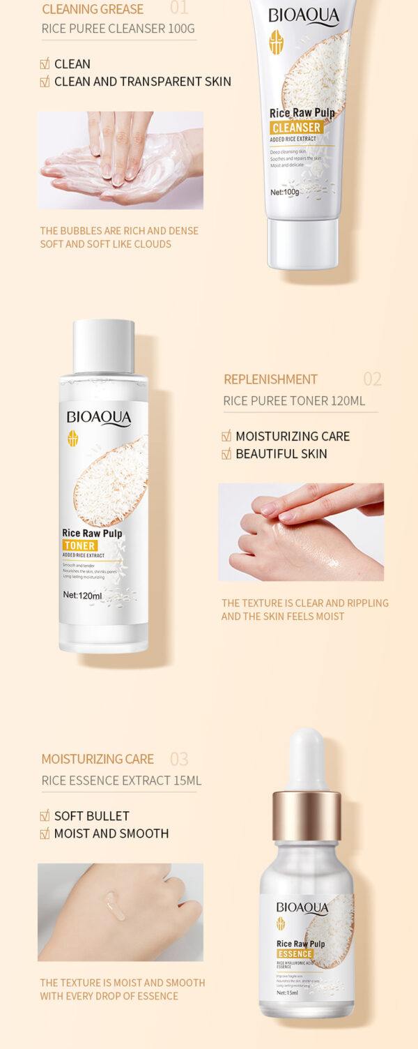 BIOAOUA rice puree skin rejuvenation moisturizing six-piece set - Image 3