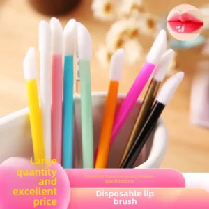 50pcs Pack Disposable Solid Lip Brush Stick Lipstick Makeup Brush Portable Mini Lip Gloss Brush Makeup Tools Wholesale