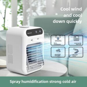 Desktop cooling fan with AC and humidifier