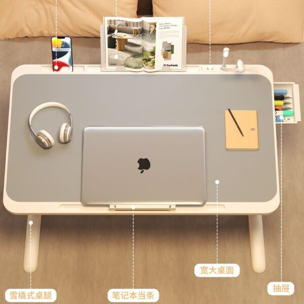 The small table on the bed can be raised and lowered, the folding table in the dormitory, the lazy desk in the dormitory, the simple desk for the computer, the study desk with the bay window at home - Image 4