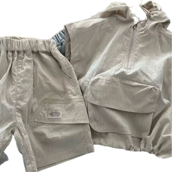[94%Positive Rating] Boys Fashion Fried Street Set Summer 2025 Children's Little Boy Handsome Hooded None - Image 5