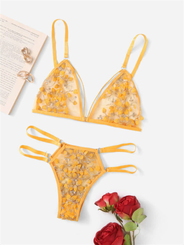 sexy embroidery flower bra panties set - Image 6