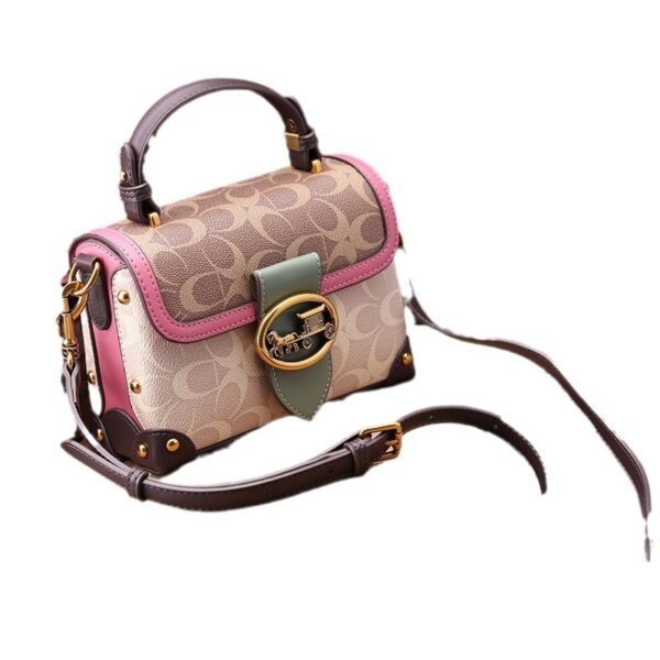 This year's popular niche contrasting box bag women's spring 2025 new leather fashion premium one-shoulder crossbody bag - Image 5