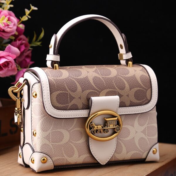 This year's popular niche contrasting box bag women's spring 2025 new leather fashion premium one-shoulder crossbody bag - Image 4